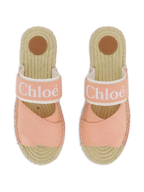 Ciabatte bambina Chloé rosa con fasce incrociate Chloe' Kids | C2088543A